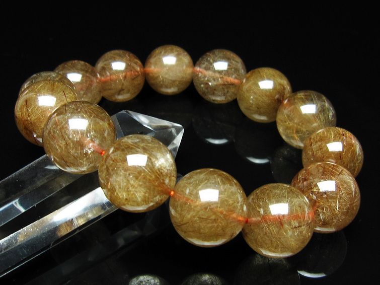 ルチルクォーツ ブレスレット 18mm ブロンズルチル ブレス 一点物 111-50748