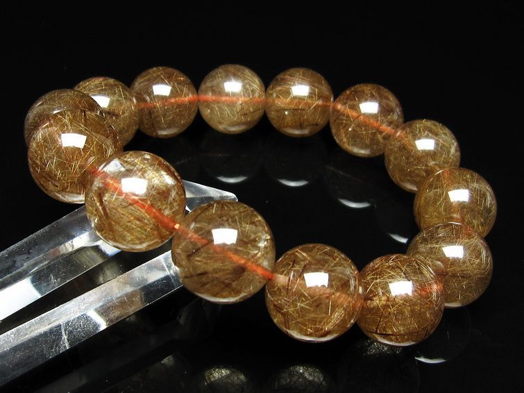 ルチルクォーツ ブレスレット 16mm ブロンズルチル ブレス 一点物 111-50749