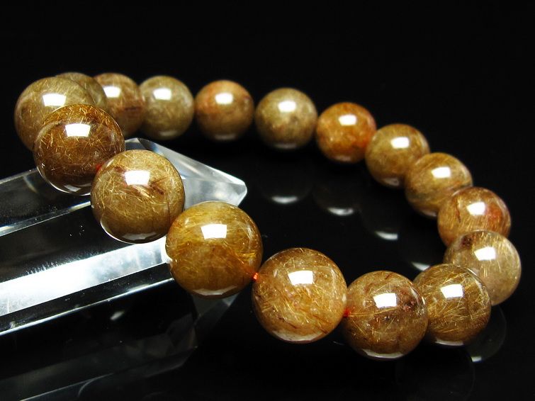ルチルクォーツ ブレスレット 12mm ブロンズルチル ブレス 一点物 111-50751