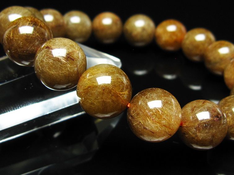 ルチルクォーツ ブレスレット 12mm ブロンズルチル ブレス 一点物 111-50751