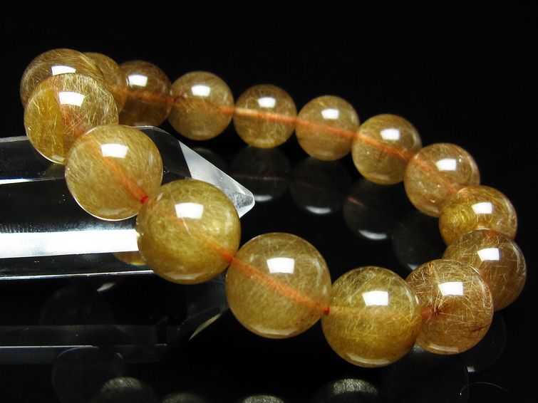 ルチルクォーツ ブレスレット 13mm ブロンズルチル ブレス 一点物 111-50752