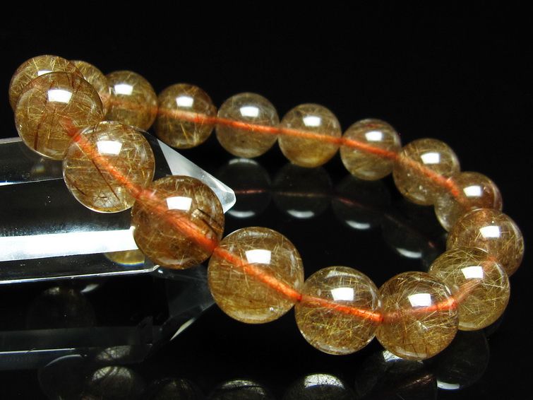 ルチルクォーツ ブレスレット 12mm ブロンズルチル ブレス 一点物 111-50753