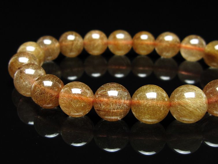 ルチルクォーツ ブレスレット 11mm ブロンズルチル ブレス 一点物 111-50756