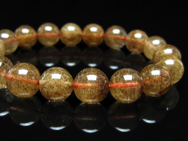 ルチルクォーツ ブレスレット 11mm ブロンズルチル ブレス 一点物 111-50757