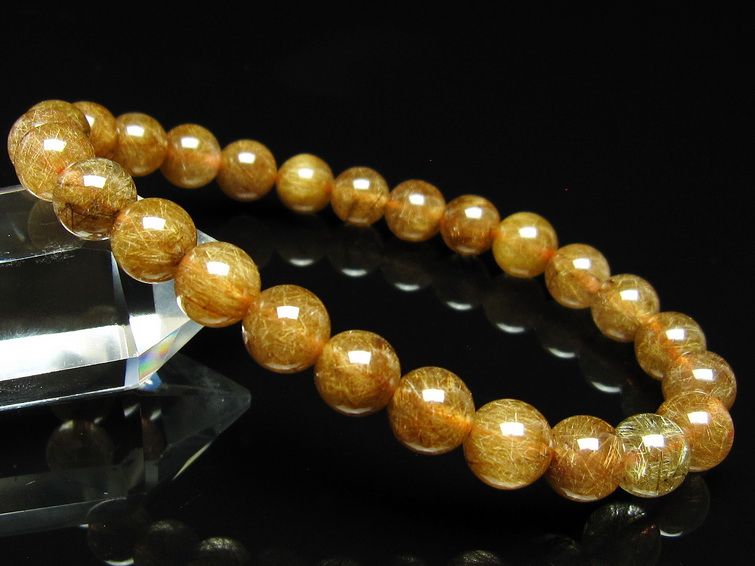 ルチルクォーツ ブレスレット 8mm ブロンズルチル ブレス メール便可 一点物 111-50760