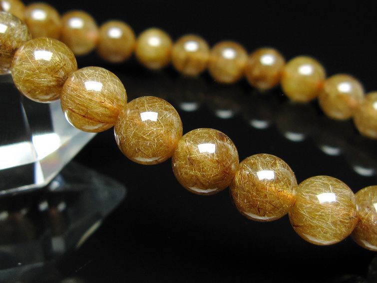 ルチルクォーツ ブレスレット 8mm ブロンズルチル ブレス メール便可 一点物 111-50760