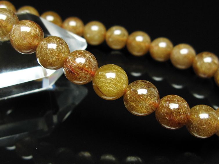 ルチルクォーツ ブレスレット 8mm ブロンズルチル ブレス メール便可 一点物 111-50761