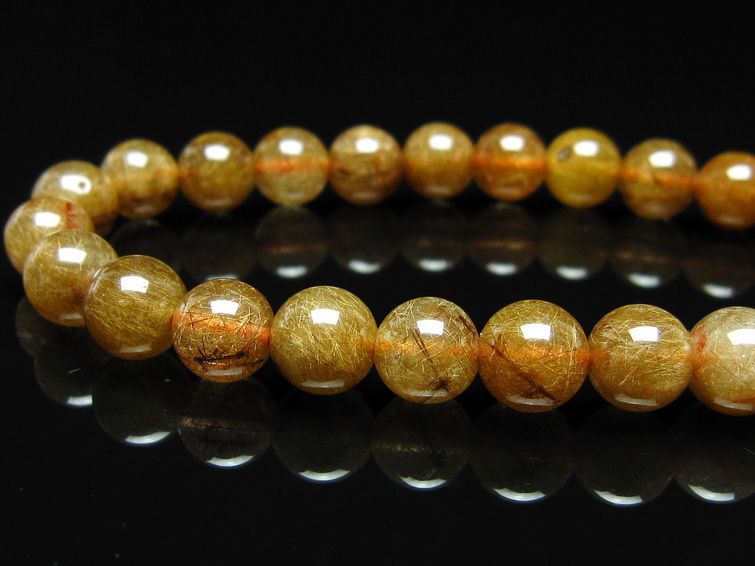 ルチルクォーツ ブレスレット 8mm ブロンズルチル ブレス メール便可 一点物 111-50761