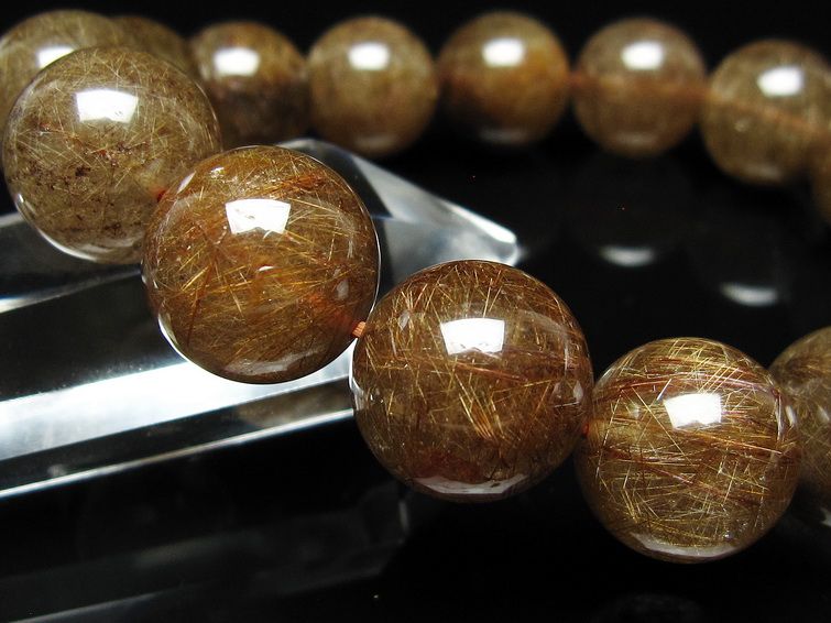 ルチルクォーツ ブレスレット 16mm ブロンズルチル ブレス 一点物 111-50768