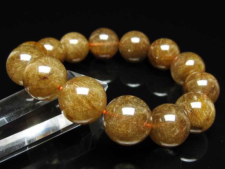 ルチルクォーツ ブレスレット 16mm ブロンズルチル ブレス 一点物 111-50769