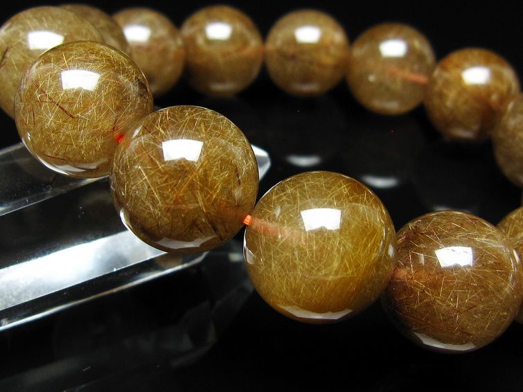 ルチルクォーツ ブレスレット 16mm ブロンズルチル ブレス 一点物 111-50769