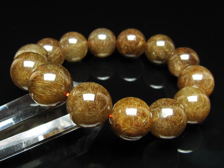 ルチルクォーツ ブレスレット 17mm ブロンズルチル ブレス 一点物 111-50770