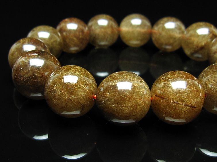 ルチルクォーツ ブレスレット 17mm ブロンズルチル ブレス 一点物 111-50770