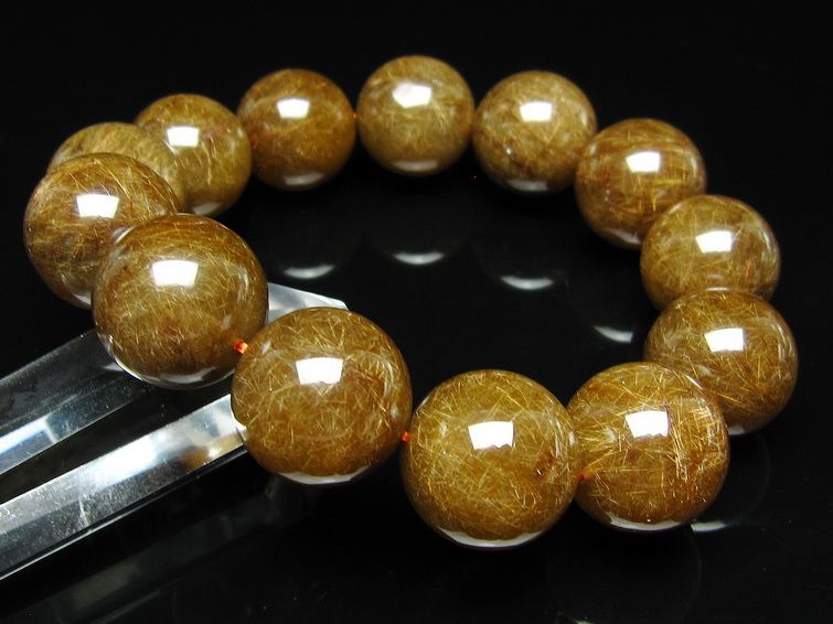 ルチルクォーツ ブレスレット 19mm ブロンズルチル ブレス 一点物 111-50771