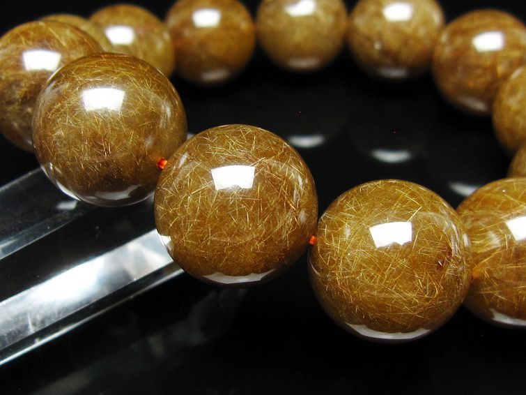 ルチルクォーツ ブレスレット 19mm ブロンズルチル ブレス 一点物 111-50771