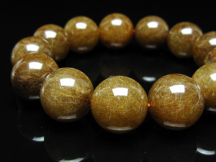 ルチルクォーツ ブレスレット 19mm ブロンズルチル ブレス 一点物 111-50771