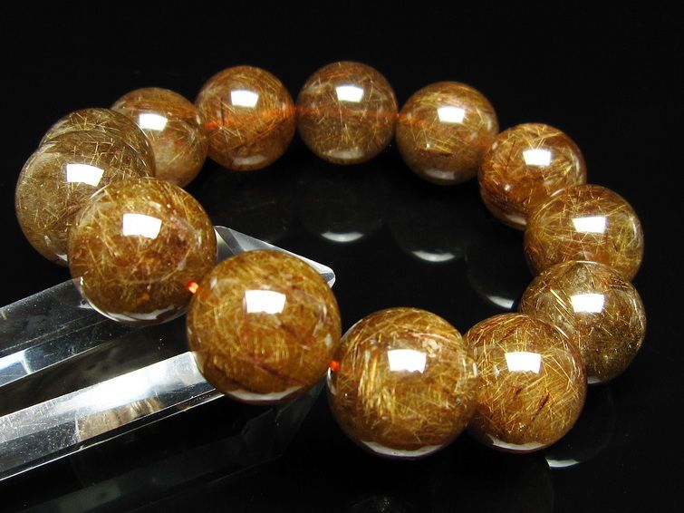 ルチルクォーツ ブレスレット 18mm ブロンズルチル ブレス 一点物 111-50772