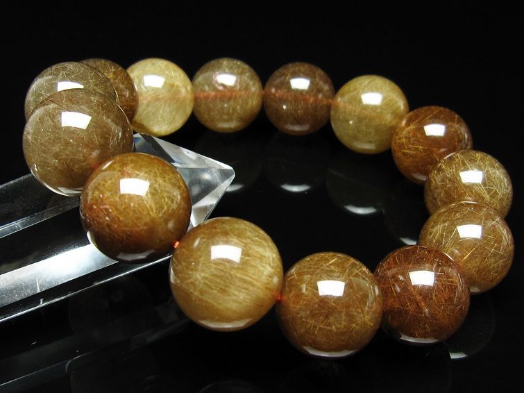 ルチルクォーツ ブレスレット 16mm ブロンズルチル ブレス 一点物 111-50773