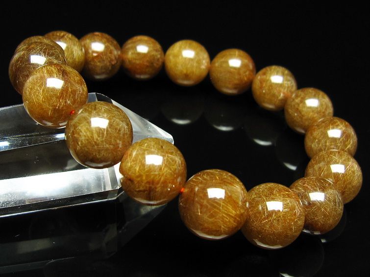 ルチルクォーツ ブレスレット 12mm ブロンズルチル ブレス 一点物 111-50776