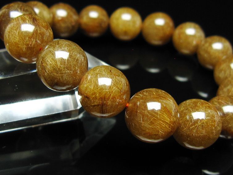 ルチルクォーツ ブレスレット 12mm ブロンズルチル ブレス 一点物 111-50776