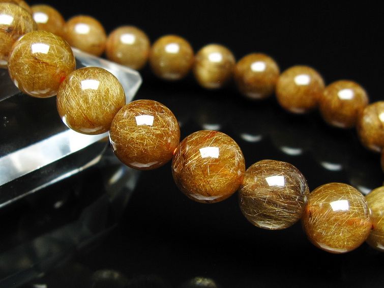 ルチルクォーツ ブレスレット 10mm ブロンズルチル ブレス 一点物 111-50778