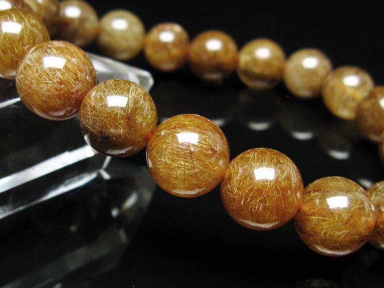 ルチルクォーツ ブレスレット 10mm ブロンズルチル ブレス 一点物 111-50779