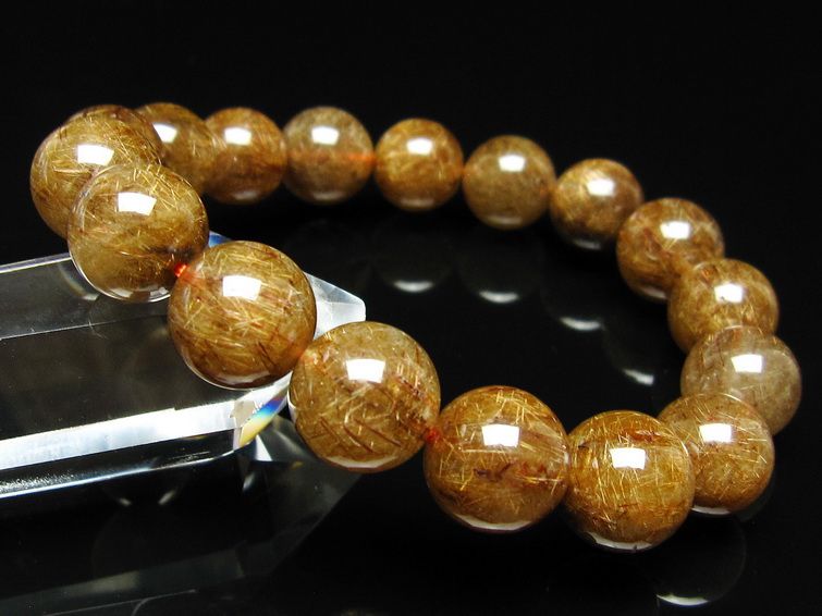 ルチルクォーツ ブレスレット 12mm ブロンズルチル ブレス 一点物 111-50781