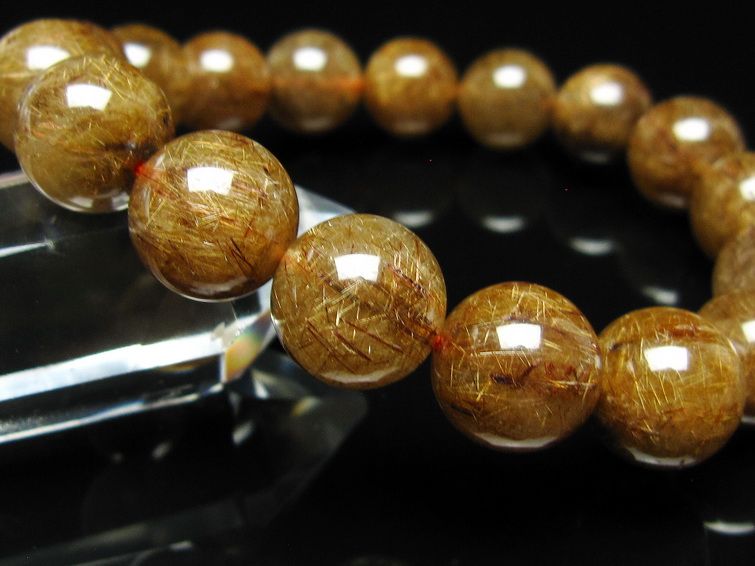 ルチルクォーツ ブレスレット 12mm ブロンズルチル ブレス 一点物 111-50781