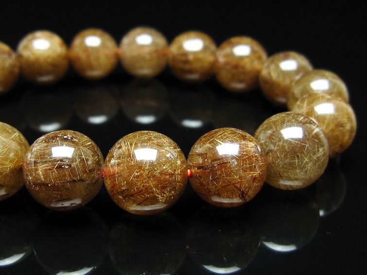 ルチルクォーツ ブレスレット 12mm ブロンズルチル ブレス 一点物 111-50781