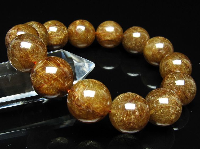 ルチルクォーツ ブレスレット 17mm ブロンズルチル ブレス 一点物 111-50783