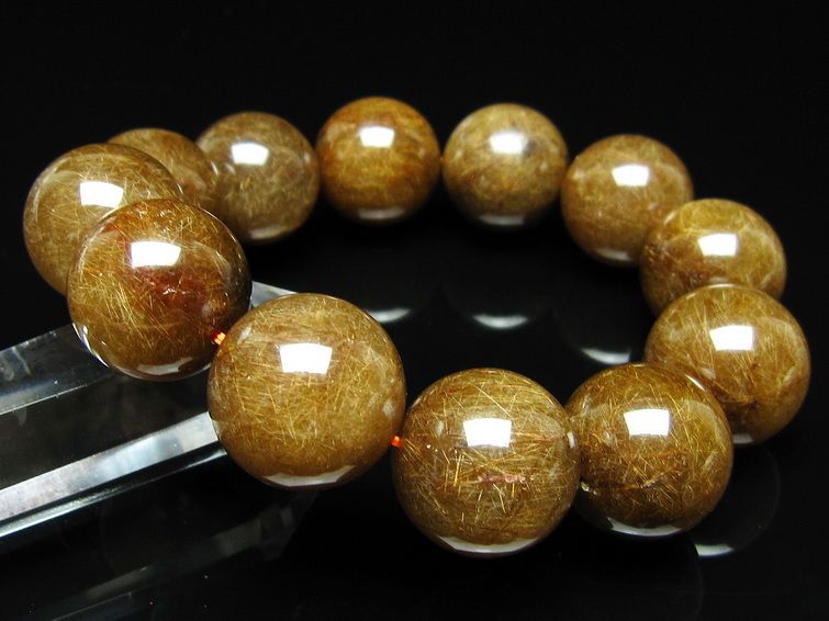 ルチルクォーツ ブレスレット 20mm ブロンズルチル ブレス 一点物 111-50784