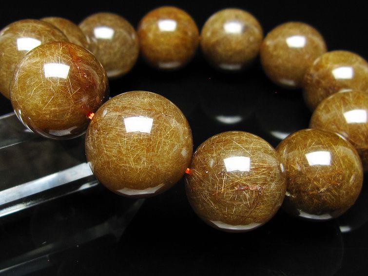 ルチルクォーツ ブレスレット 20mm ブロンズルチル ブレス 一点物 111-50784