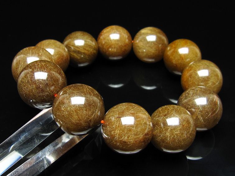 ルチルクォーツ ブレスレット 21mm ブロンズルチル ブレス 一点物 111-50785
