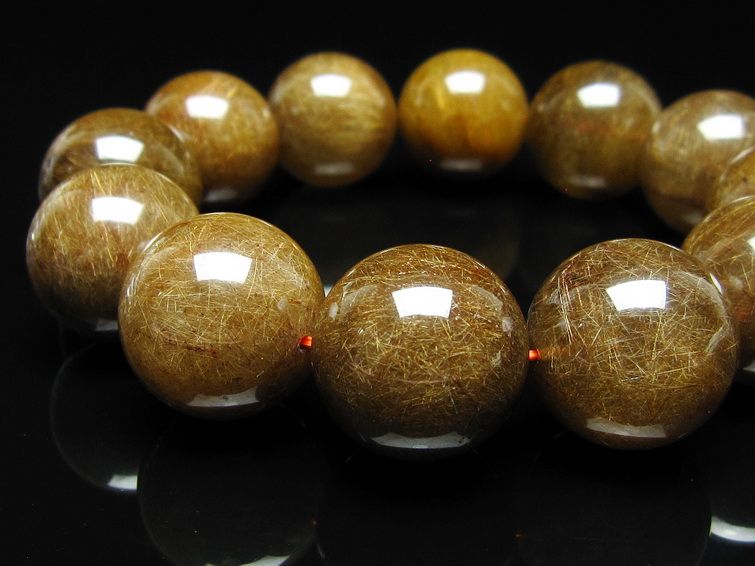 ルチルクォーツ ブレスレット 21mm ブロンズルチル ブレス 一点物 111-50785