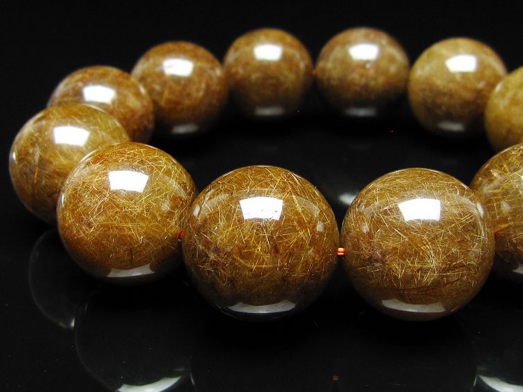 ルチルクォーツ ブレスレット 21mm ブロンズルチル ブレス 一点物 111-50786