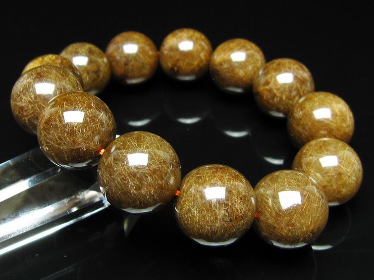 ルチルクォーツ ブレスレット 19mm ブロンズルチル ブレス 一点物 111-50787