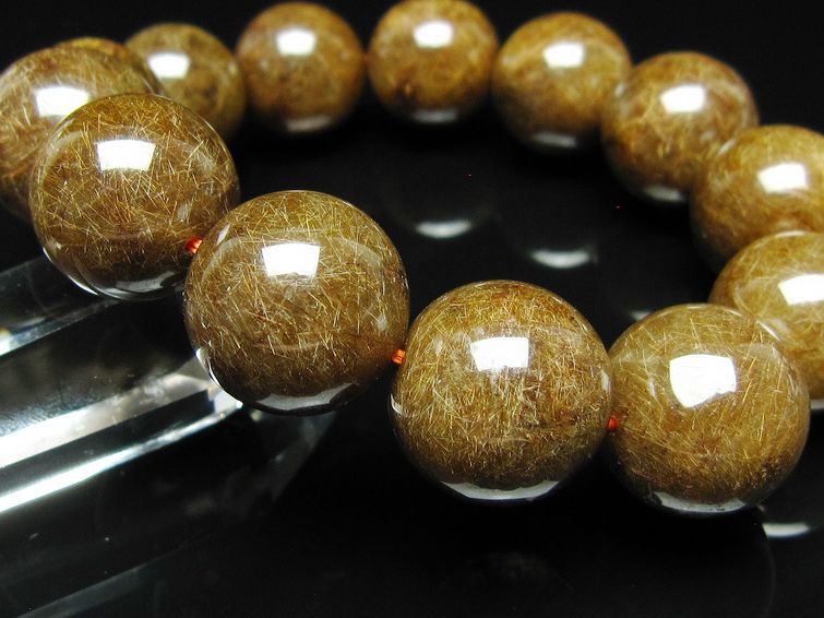 ルチルクォーツ ブレスレット 19mm ブロンズルチル ブレス 一点物 111-50787