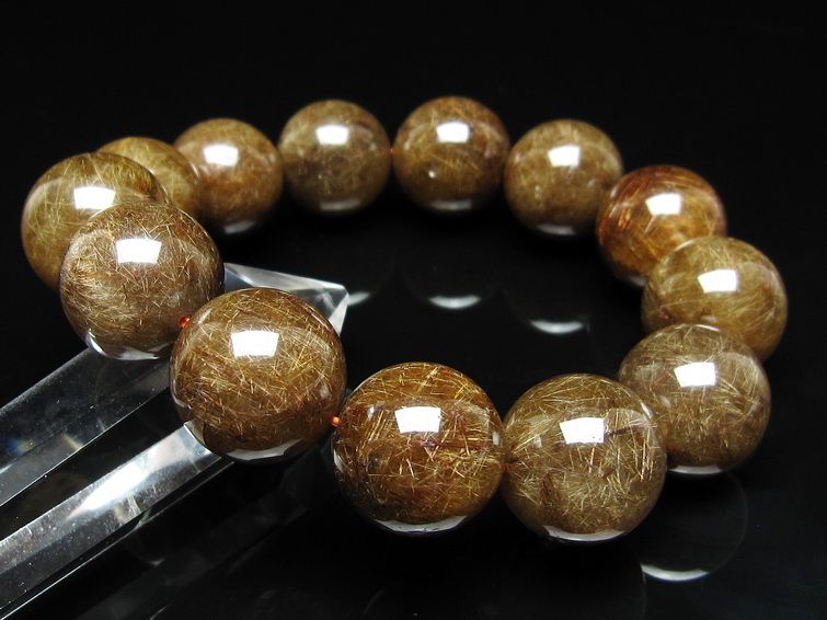 ルチルクォーツ ブレスレット 19mm ブロンズルチル ブレス 一点物 111-50788