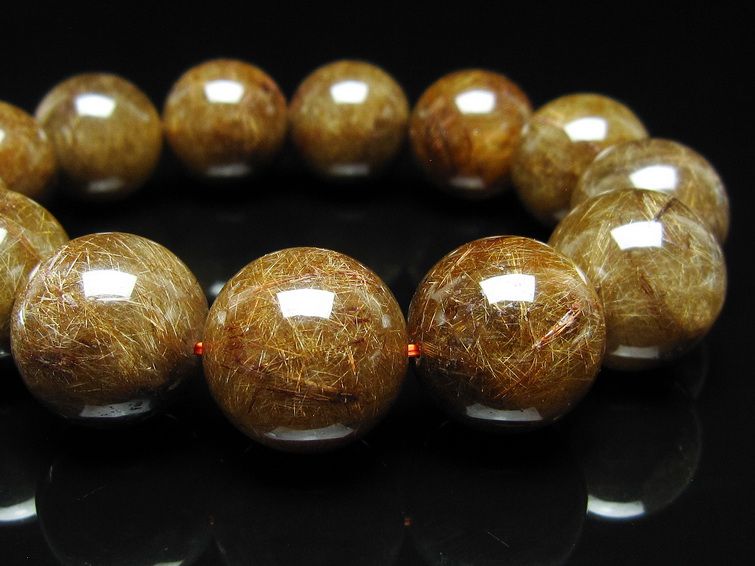 ルチルクォーツ ブレスレット 19mm ブロンズルチル ブレス 一点物 111-50788