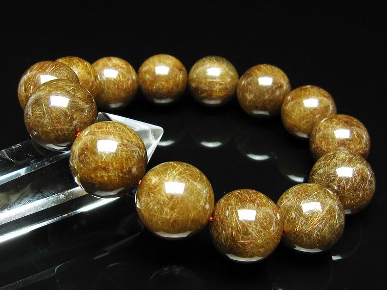 ルチルクォーツ ブレスレット 17mm ブロンズルチル ブレス 一点物 111-50789