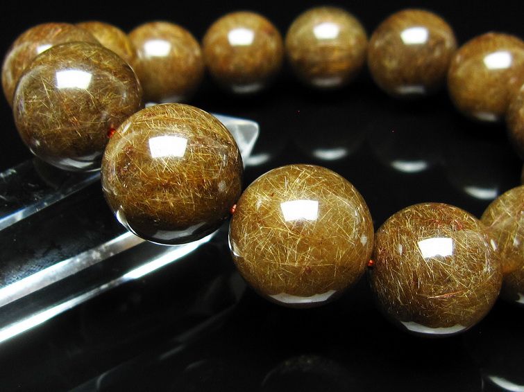 ルチルクォーツ ブレスレット 17mm ブロンズルチル ブレス 一点物 111-50789