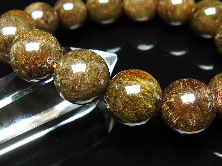 ルチルクォーツ ブレスレット 15mm ブロンズルチル ブレス 一点物 111-50790