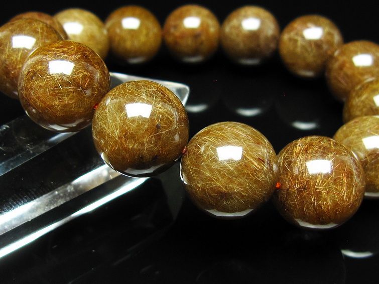 ルチルクォーツ ブレスレット 16mm ブロンズルチル ブレス 一点物 111-50791