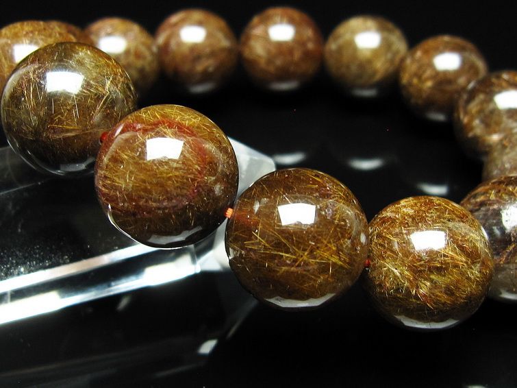 ルチルクォーツ ブレスレット 16mm ブロンズルチル ブレス 一点物 111-50793