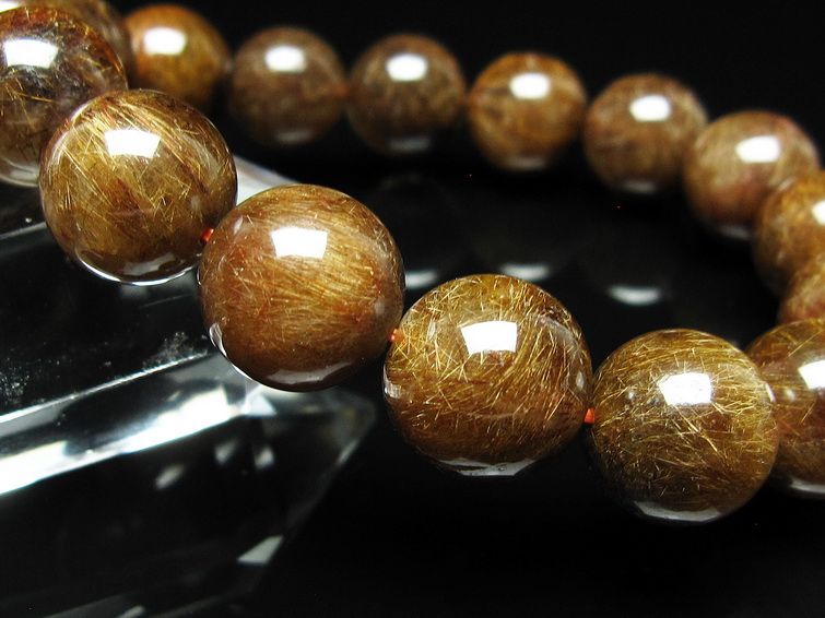 ルチルクォーツ ブレスレット 13mm ブロンズルチル ブレス 一点物 111-50797