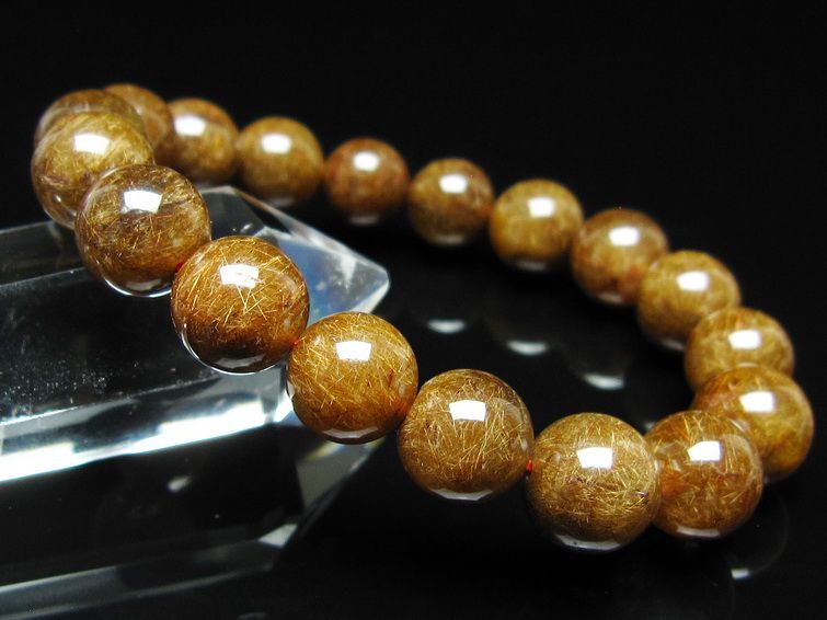 ルチルクォーツ ブレスレット 12mm ブロンズルチル ブレス 一点物 111-50800