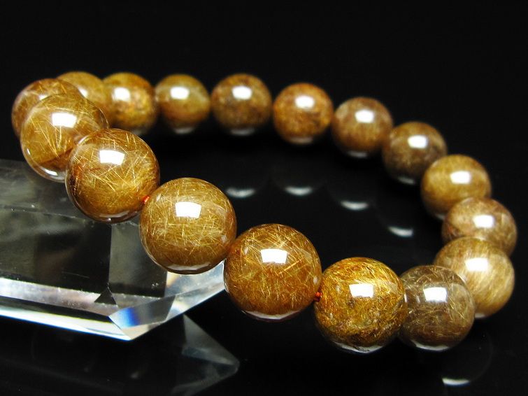 ルチルクォーツ ブレスレット 12mm ブロンズルチル ブレス 一点物 111-50801