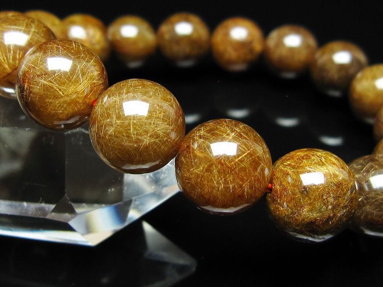 ルチルクォーツ ブレスレット 12mm ブロンズルチル ブレス 一点物 111-50801