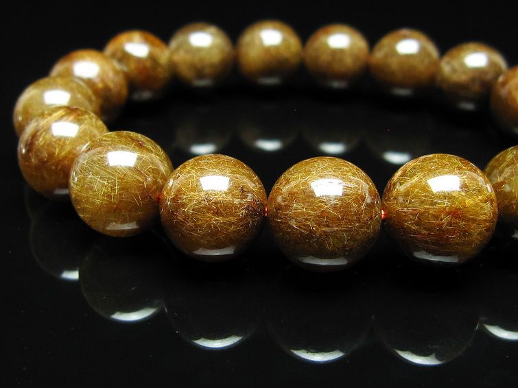 ルチルクォーツ ブレスレット 12mm ブロンズルチル ブレス 一点物 111-50801