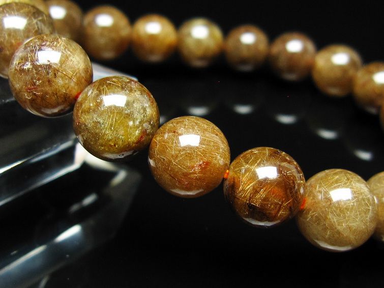ルチルクォーツ ブレスレット 10mm ブロンズルチル ブレス 一点物 111-50808